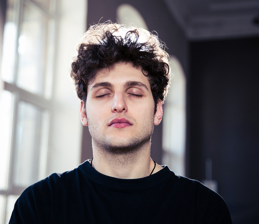 Man with Aspergers meditating