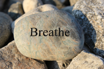 Breathe engraved in rock